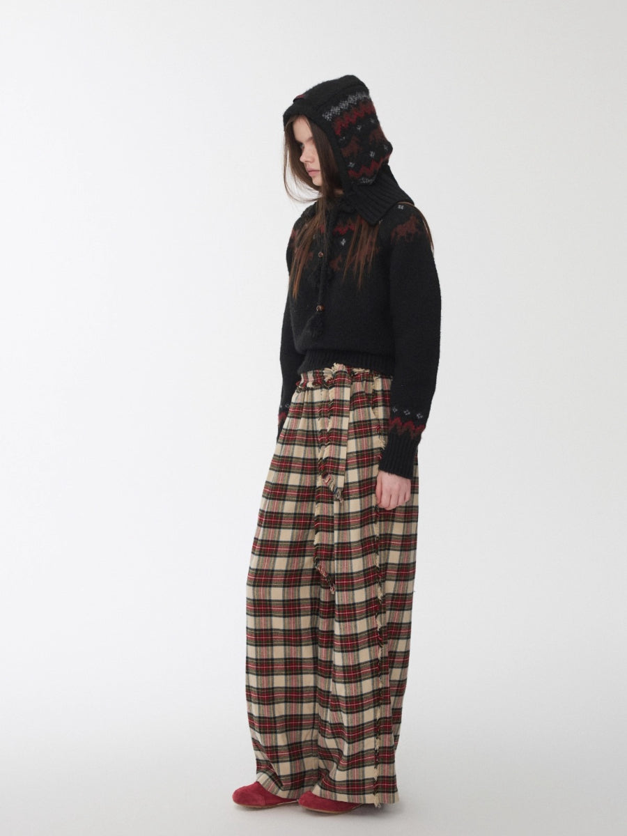 Fair Isle Pony Jacquard Knit Balaclava Hat