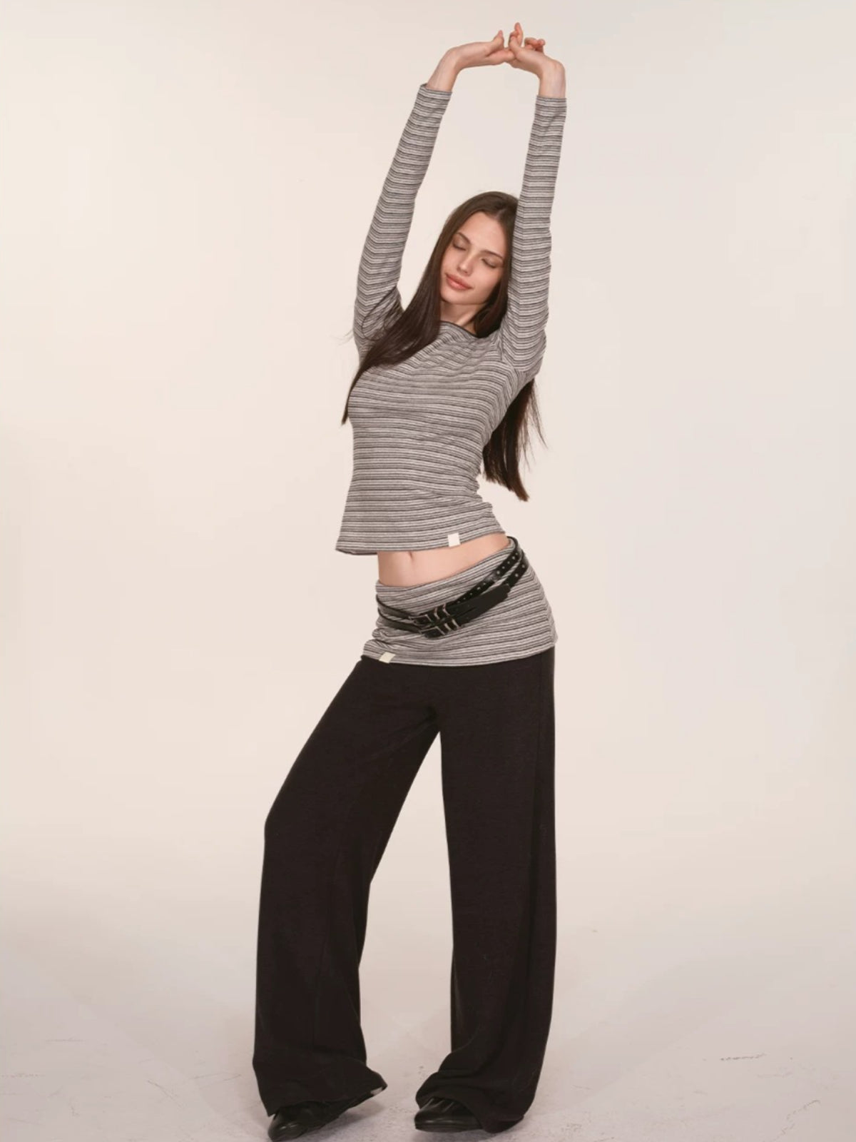 Contrast Striped Top &amp; Pants Set