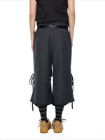 Drawstring Pleated Culottes