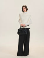 Belted Collared Wool Blend Vest