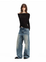 Washed Straight Jeans