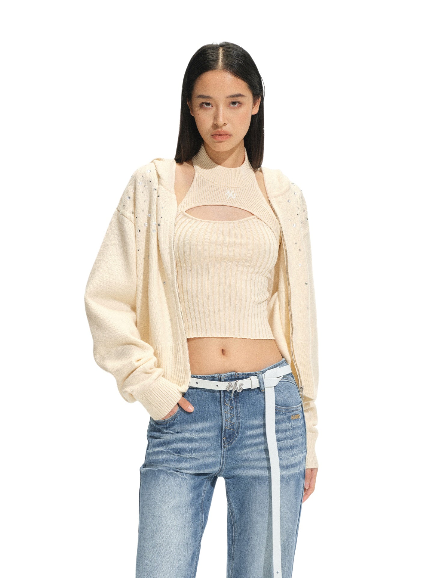Olympia Halter Neck Knit Top