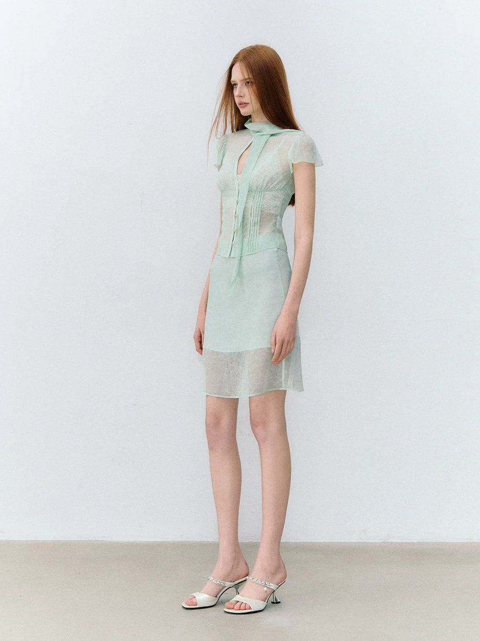 Blurred Romance Chiffon Set