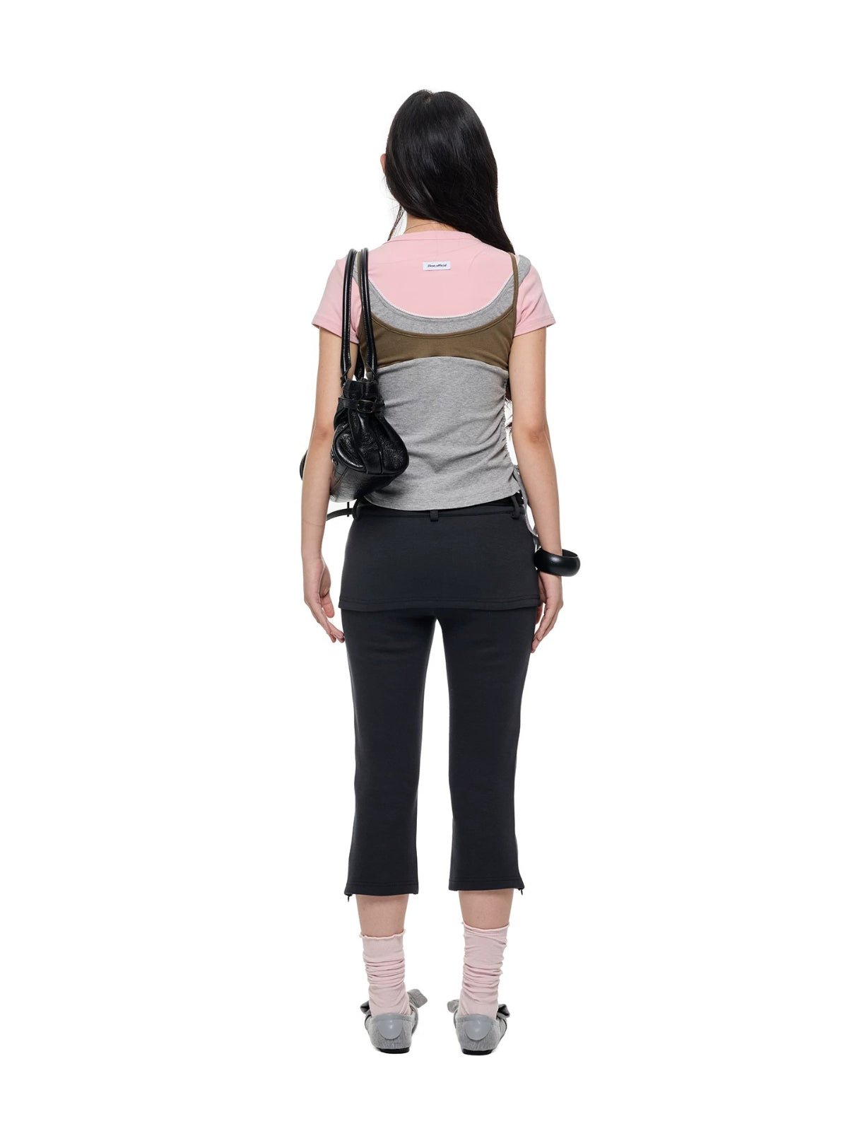Korean Lace Trim Drawstring T-Shirt