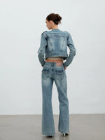 Double Button Flare Jeans