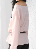 Contrast Letter One-Shoulder Tee