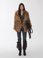 Heavycrafted Racoon Fur Knit Lapel Fur Coat
