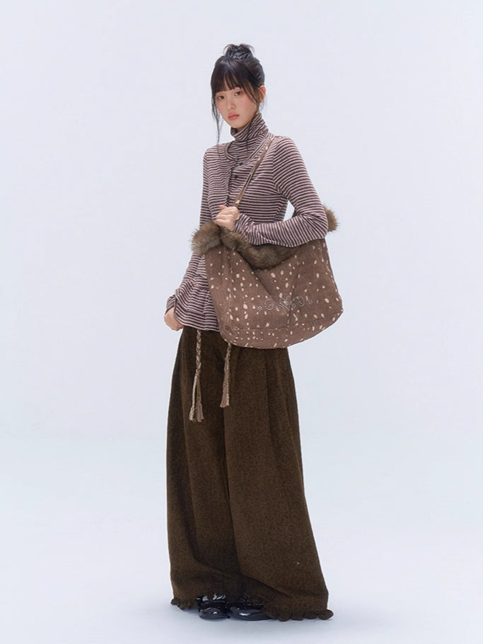 Ruffle Layered-Look Mock-Neck Top