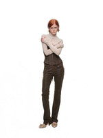 Cross Lace Rhinestone Turtleneck Top