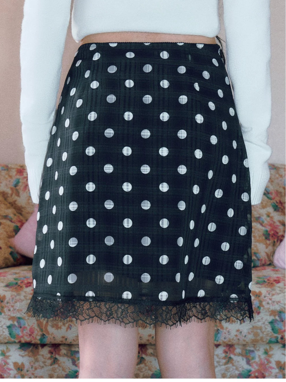 Polka Dot Lace Skirt