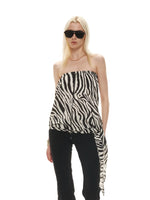 Silk Linen Zebra Bandeau Top