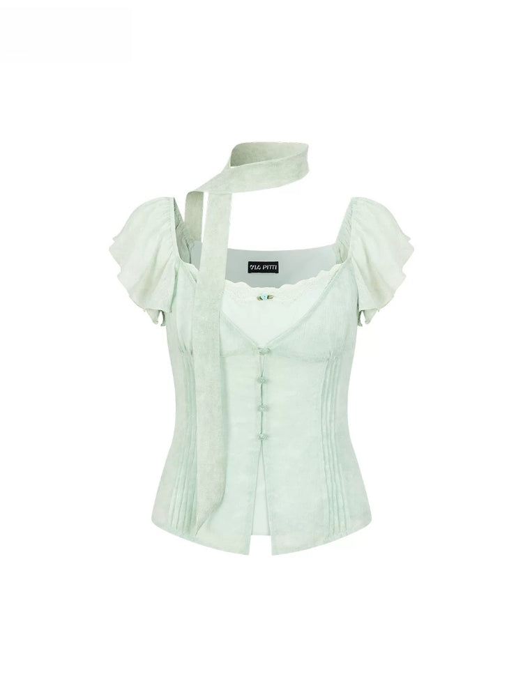 Tie-Neck Chiffon Blouse