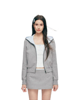 Contrast Hoodie Skirt Set