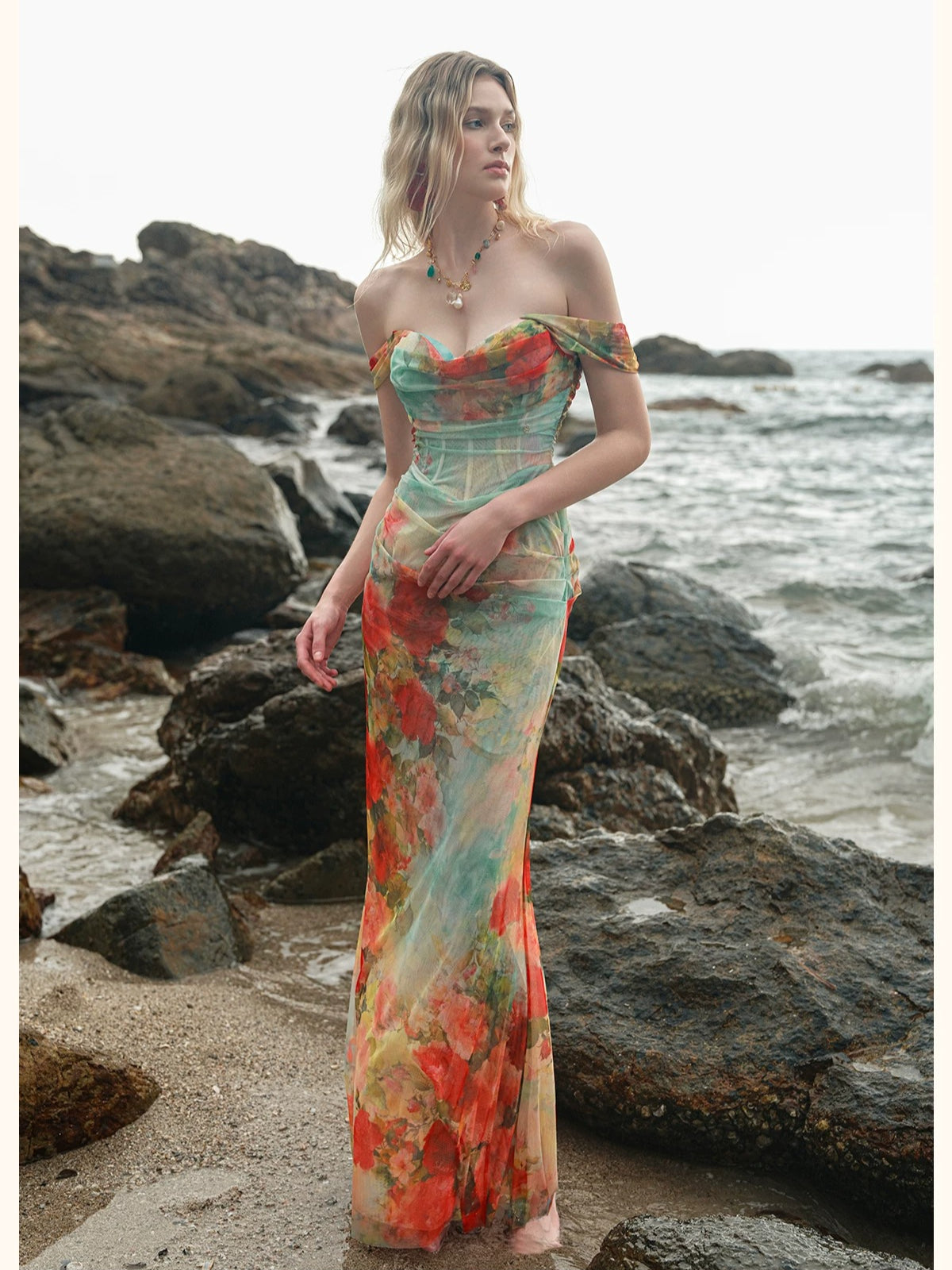 Ruched Mermaid Maxi Dress