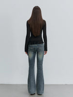Double Waistband Flare Jeans