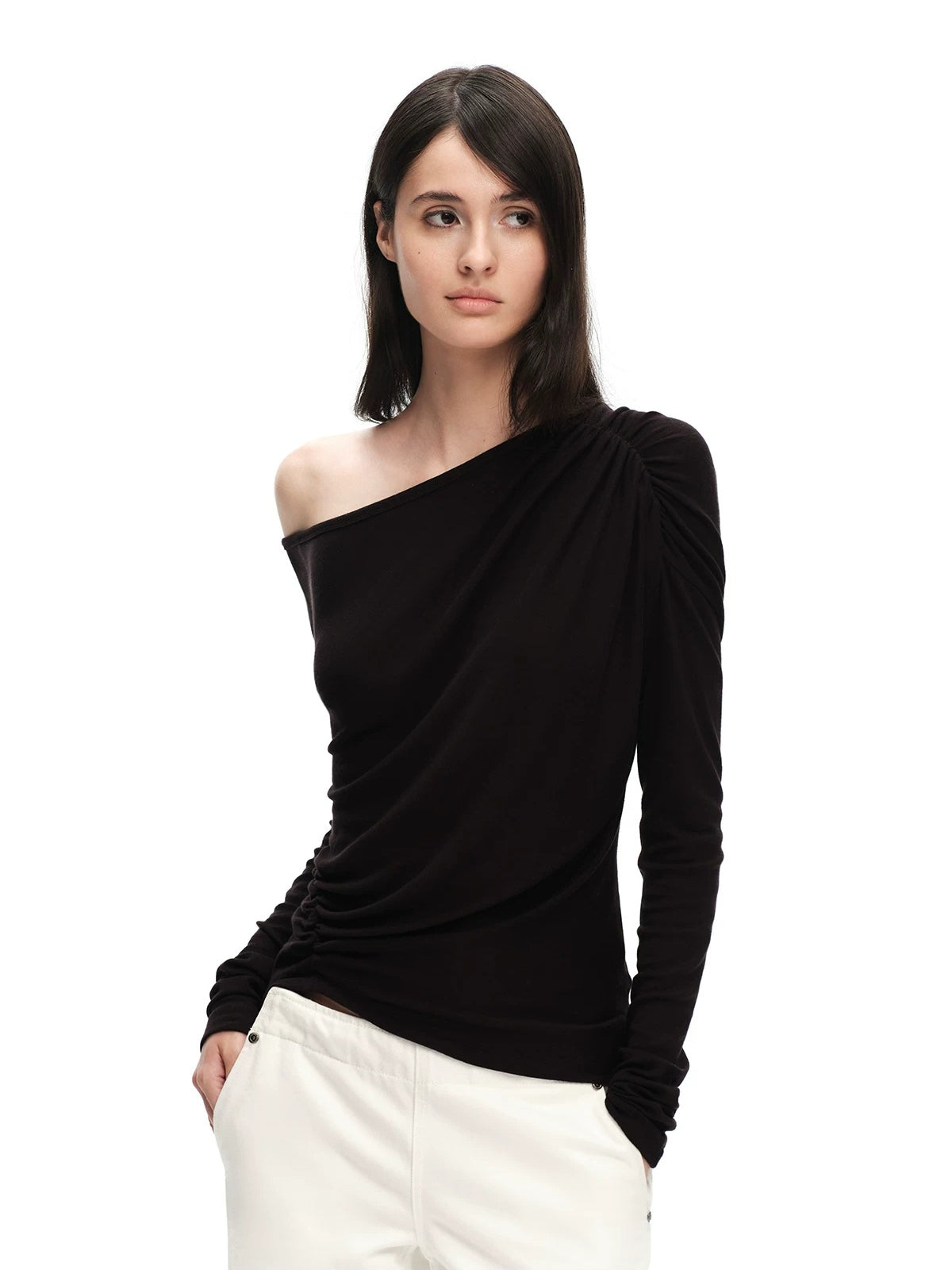 Ruched Off Shoulder Top