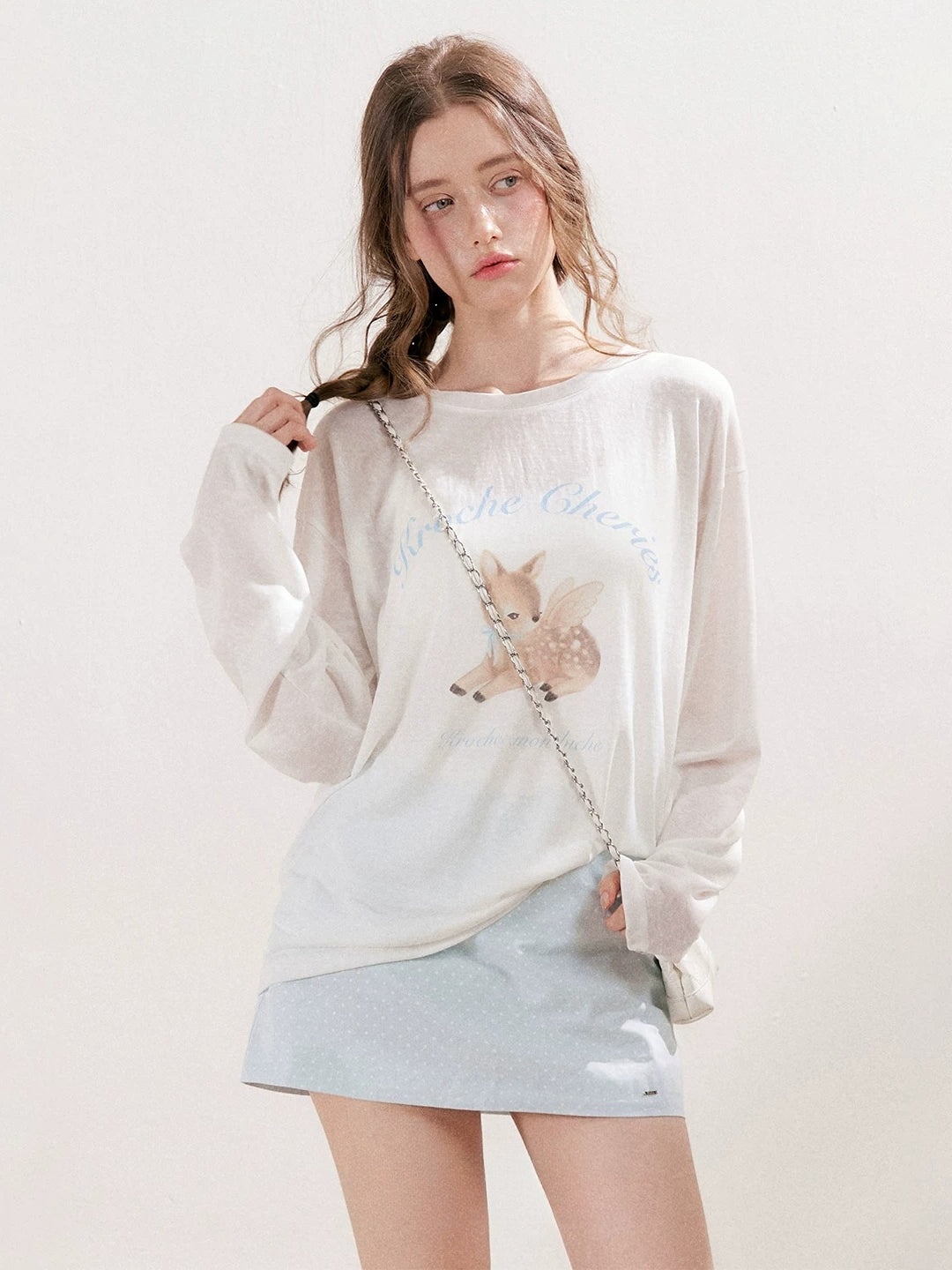 Deer Printed Top &amp; Skirt Set