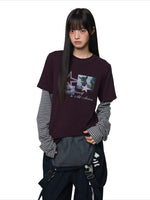 Layered Graphic Stripe Tee