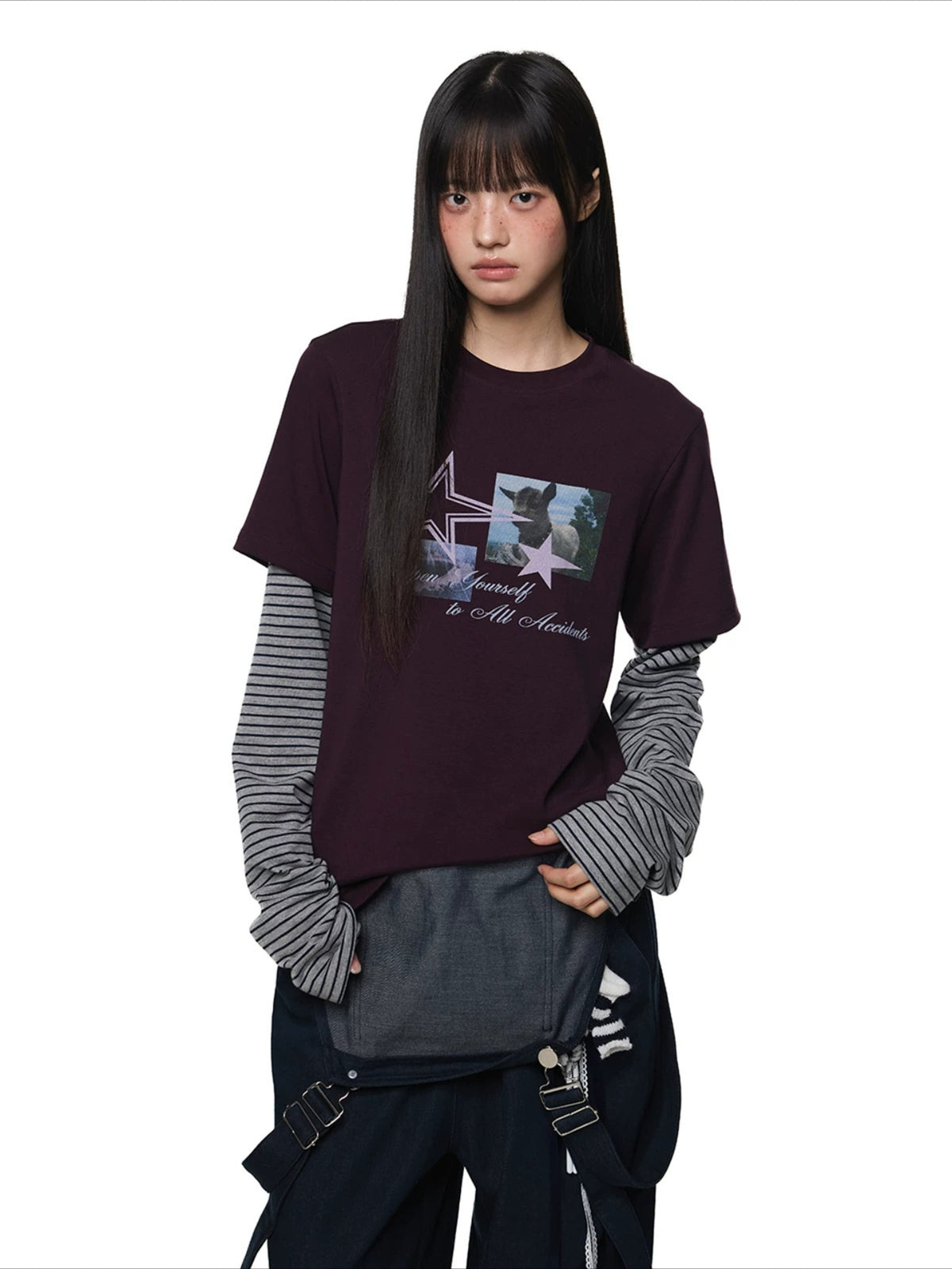 Layered Graphic Stripe Tee