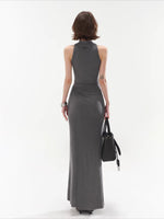 Gray Panel Bodycon Maxi Dress