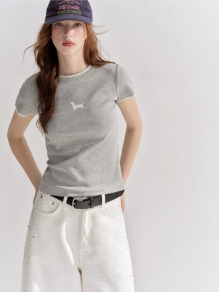 Dog Embroidered T-Shirt