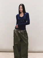 100% Wool Shimmer Halter Layered Top