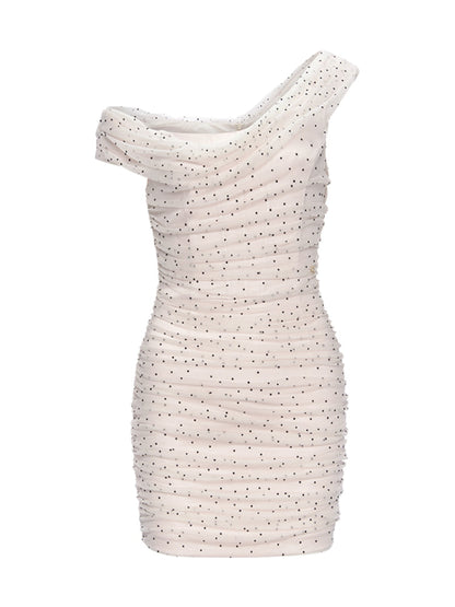 Off-Shoulder Cowl Neck Elegant Mini Dress