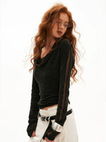 Soft Draped Off Shoulder Fitted Top