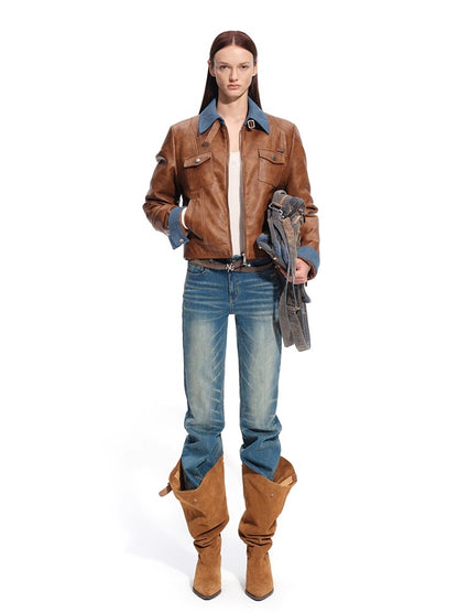 &quot;Savanna Series&quot; Plains Washed Denim Straight-Leg Jeans