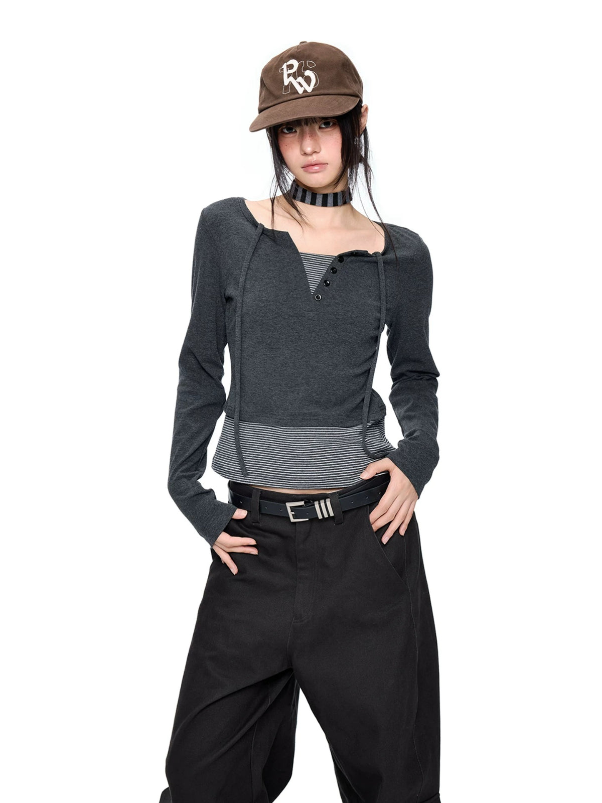 Polka Dot Tie Neck Top