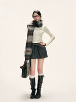Contrast Knit Mock-Layer  Top