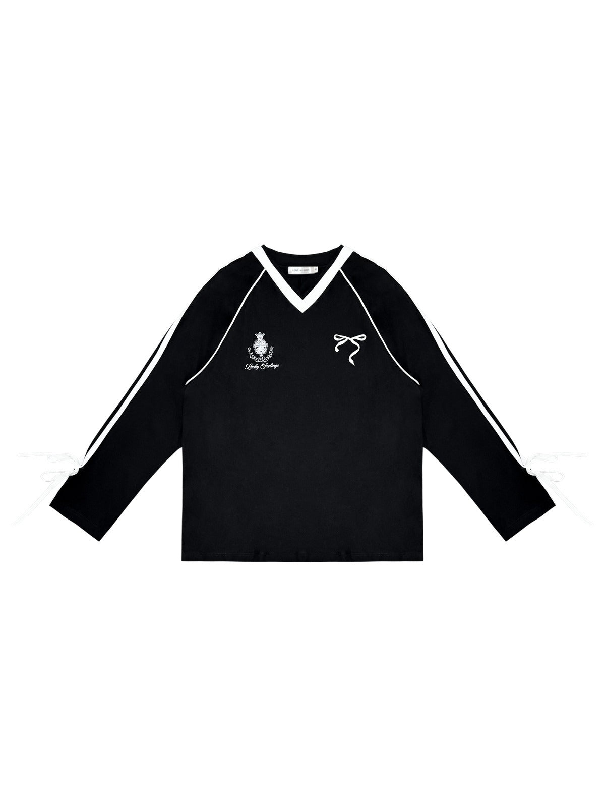 Contrast Bow Long Sleeve Tee