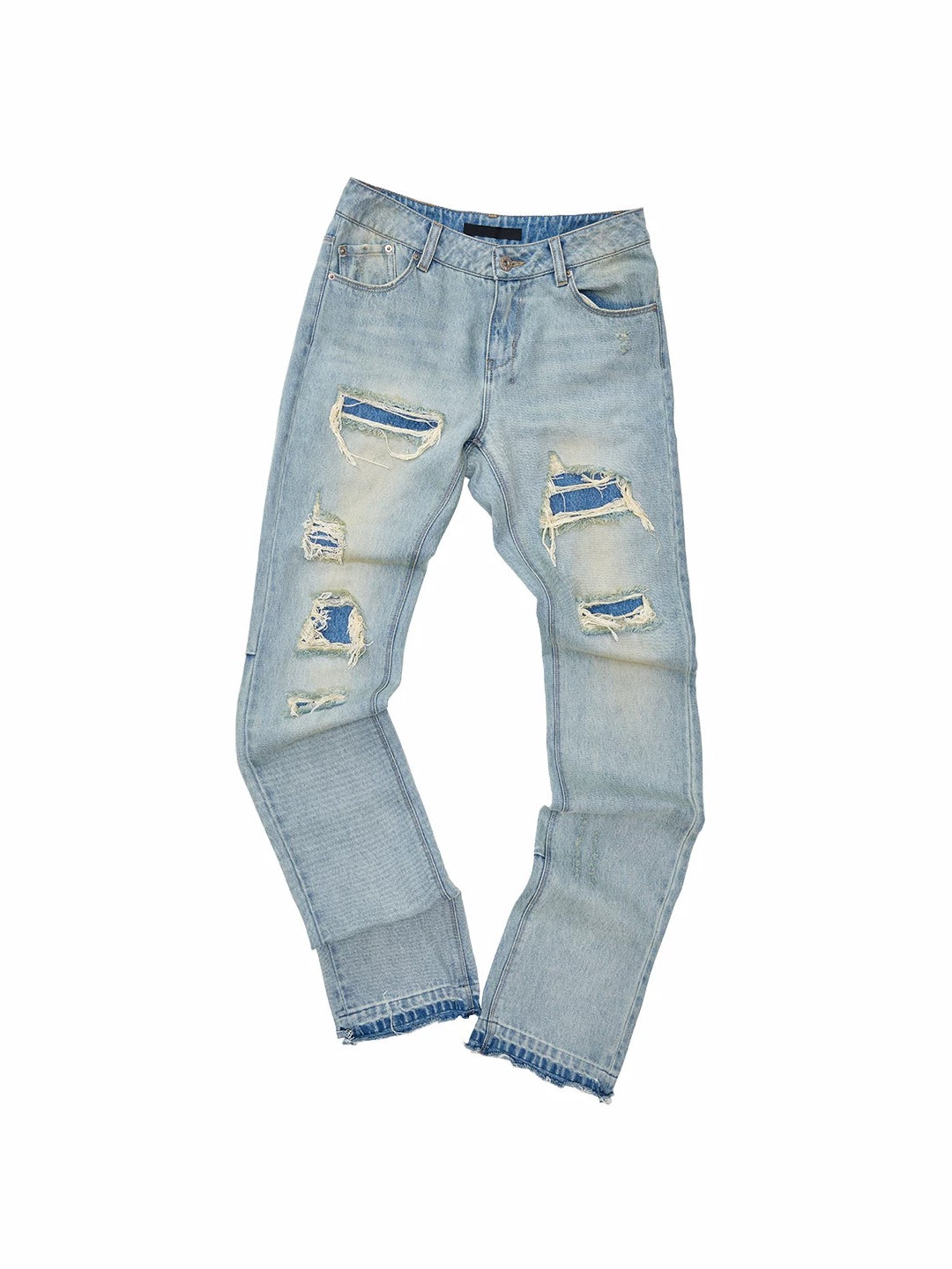 Distressed Slim Straight Jeans