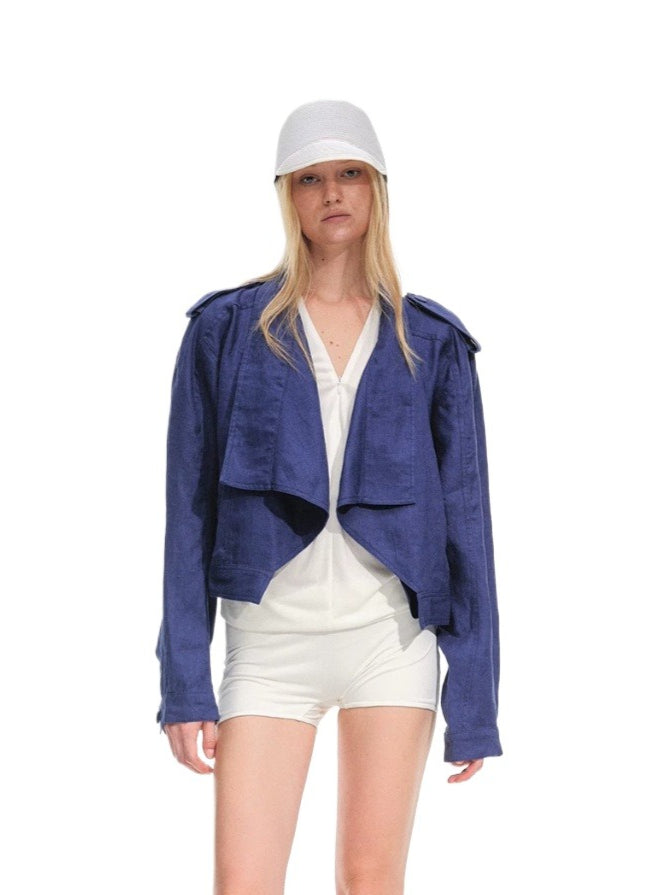 Linen Cropped Jacket
