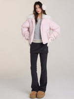 Winter Drawstring Fur Collar Down