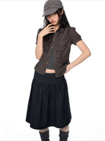 Ruched Puff Sleeve Shirt