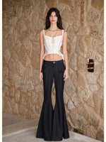 Lace Panel Corset Cami Top
