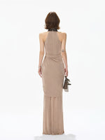 Lace Halter Mermaid Maxi Dress