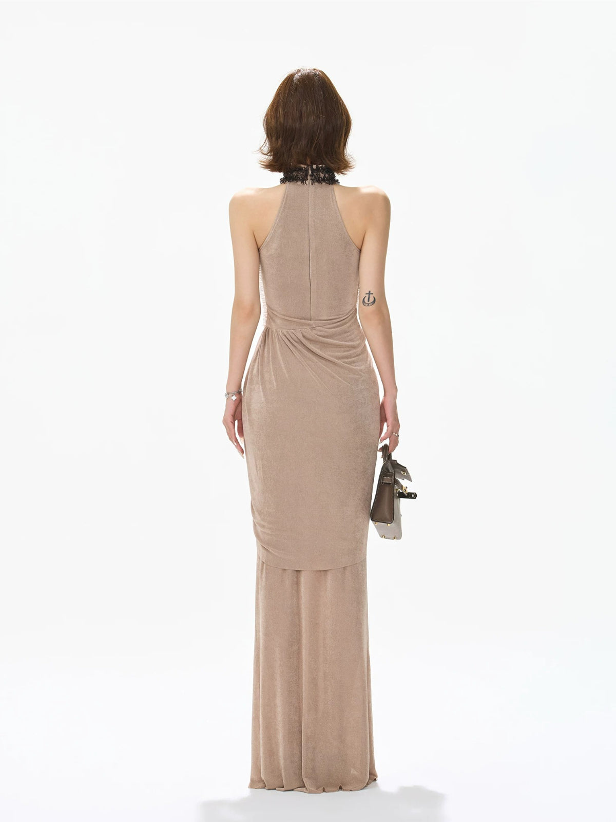 Lace Halter Mermaid Maxi Dress