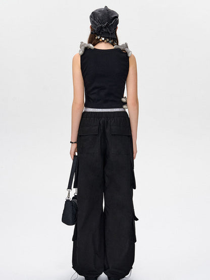 Elastic Waist Cargo Pants