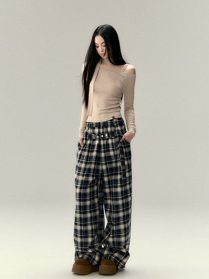 Wool Blend Asymmetric Shoulder T-Shirt