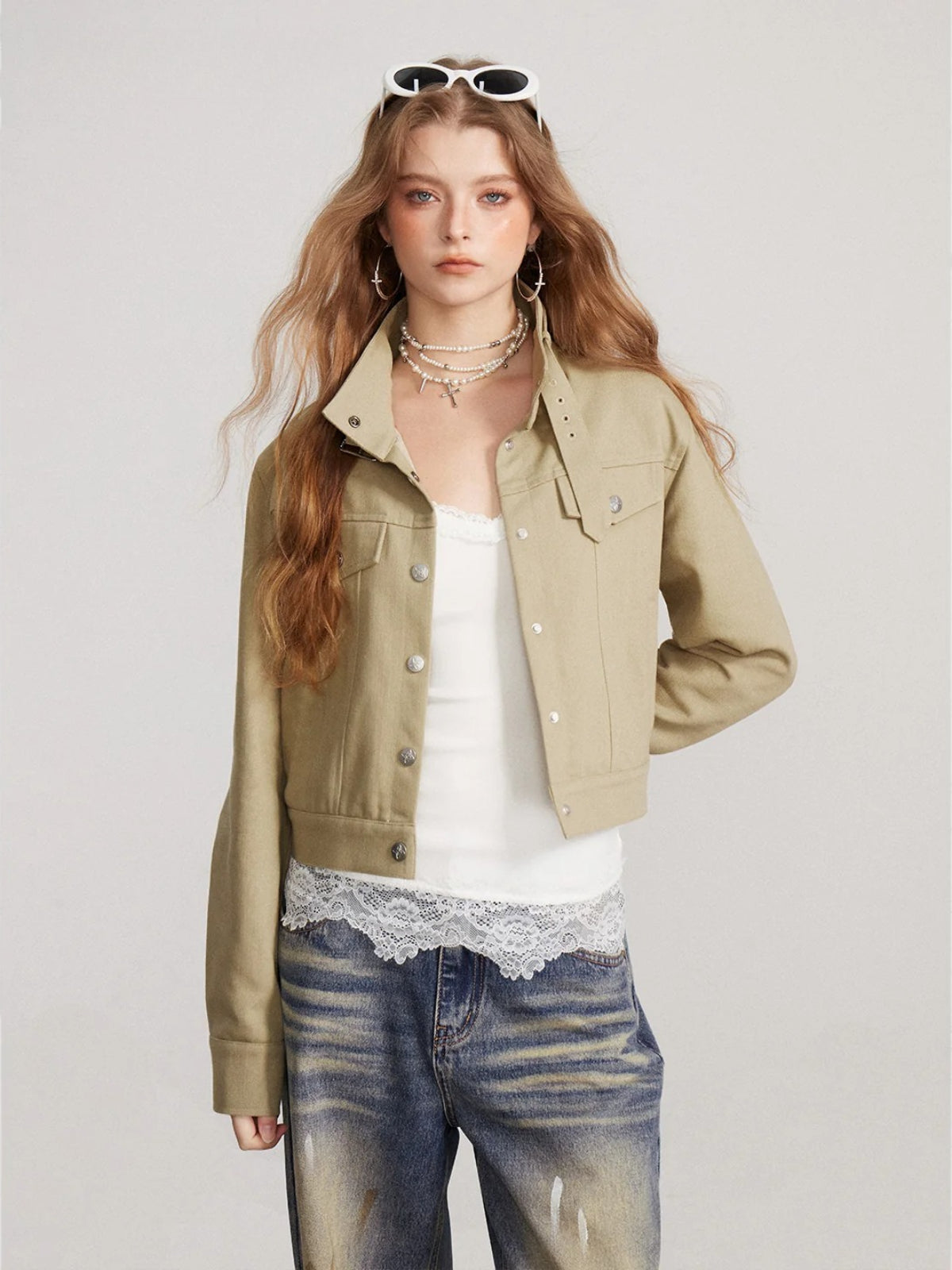 Vintage Utility Stand Collar Jacket