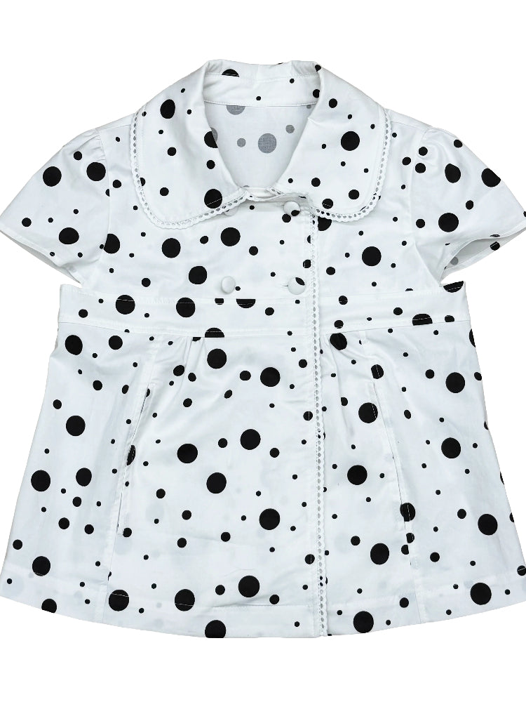 Polka Dot Puff Sleeve Blouse