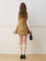 Suede A-Line Mini Dress