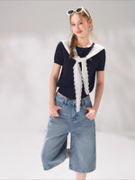 Striped Knit Sailor Top