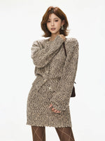 Vintage Wool Knit Cardigan & Skirt Set