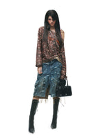 Distressed Gothic Eyelet Camo T-Shirt