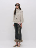 Vintage Mandarin-Collar Cardigan
