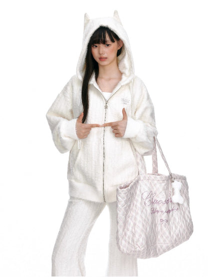 Dog Print Plush Loungewear Set