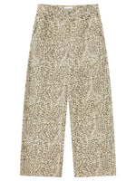 Studded Leopard Wide-Leg Pants
